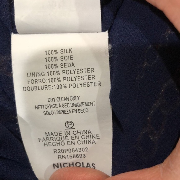 NICHOLAS Samira Wide Leg Cropped Jumpsuit Size US 16 Navy Blue Silk Chain Print - Picture 9 of 12